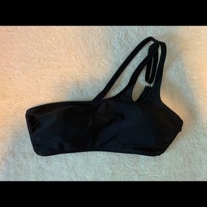 Black one shoulder bikini top